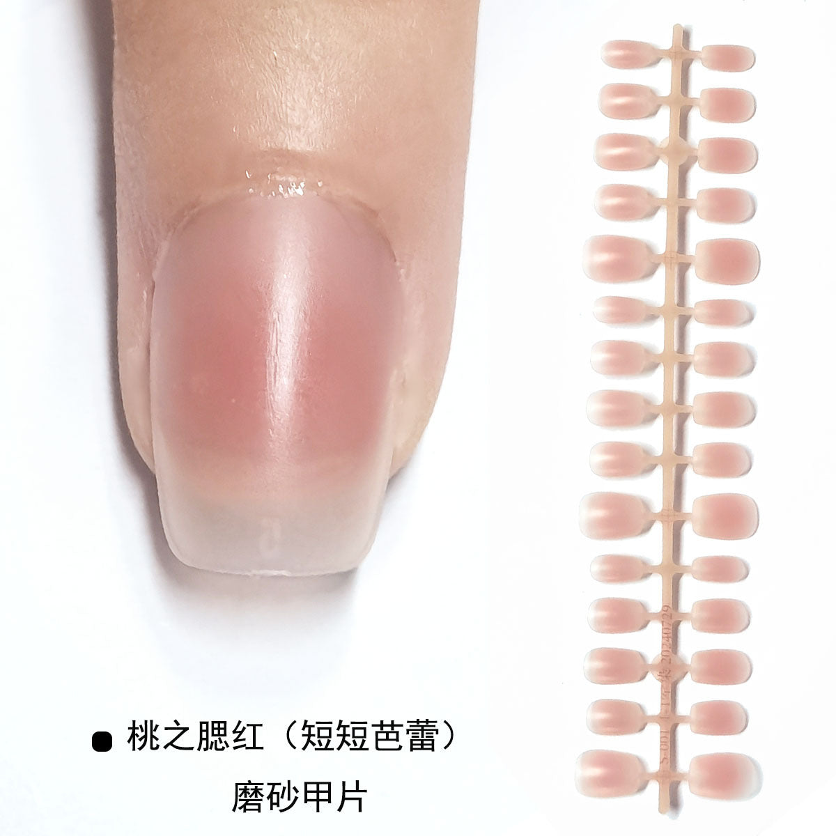 Matte Blush Ombré Coffin Press-On Nail Tips - DIY Ready