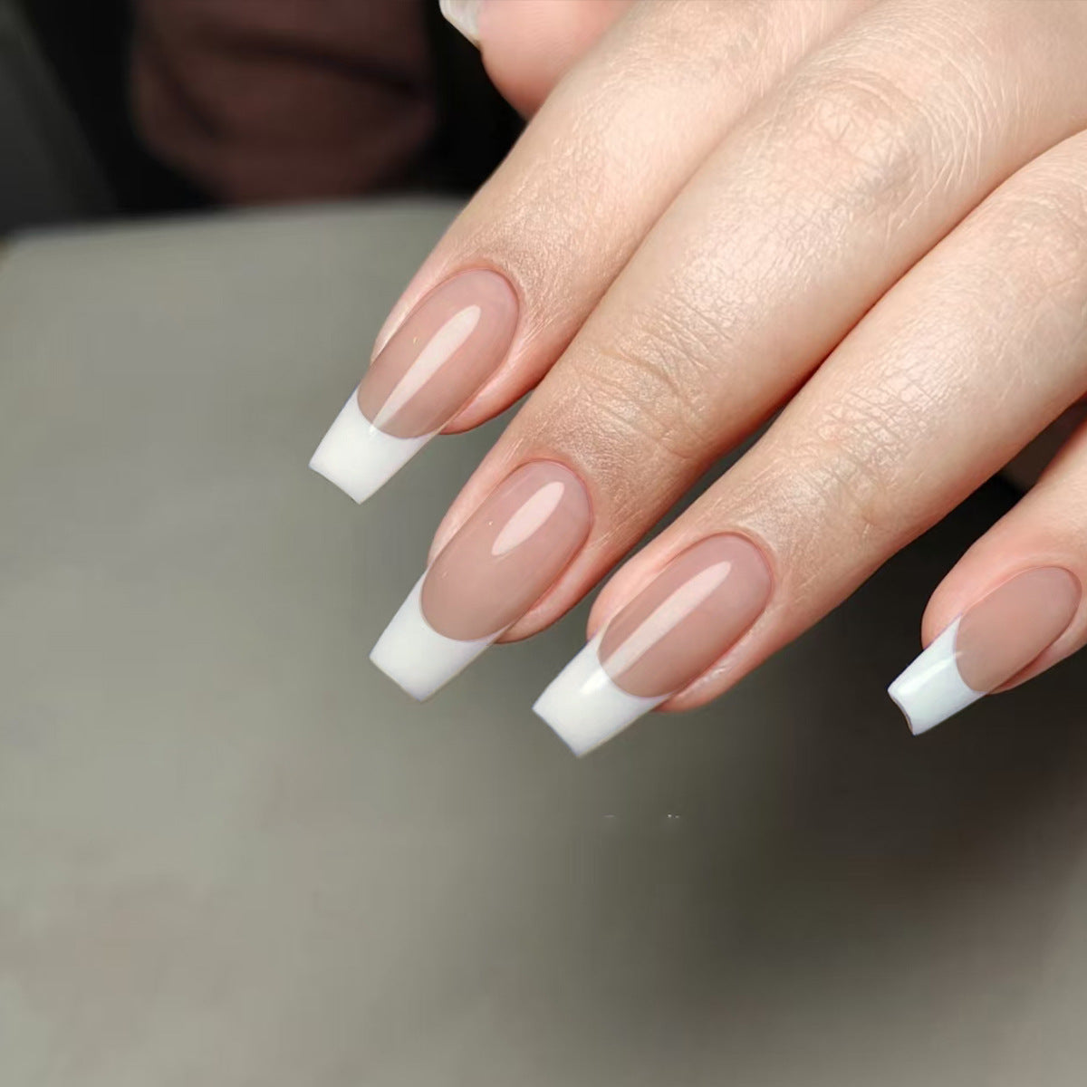 Classic Nude Pink French Tip Press-On Nails