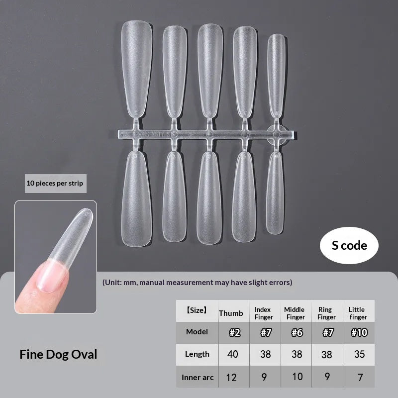 Slim Extra Long Frosted Press-On Nail Tips - Pre-Etched Full Cover Blanks