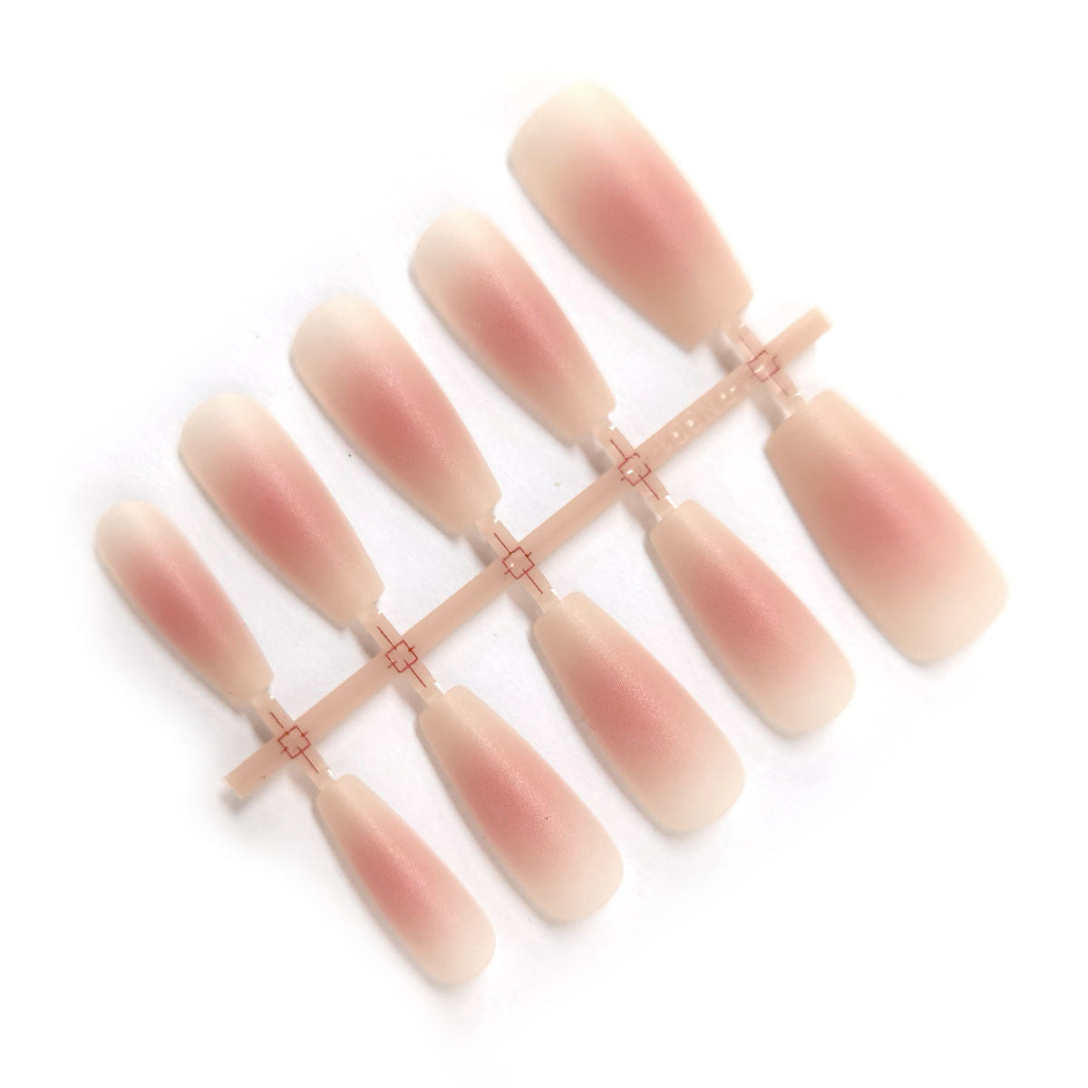 Matte Blush Ombré Coffin Press-On Nail Tips - DIY Ready