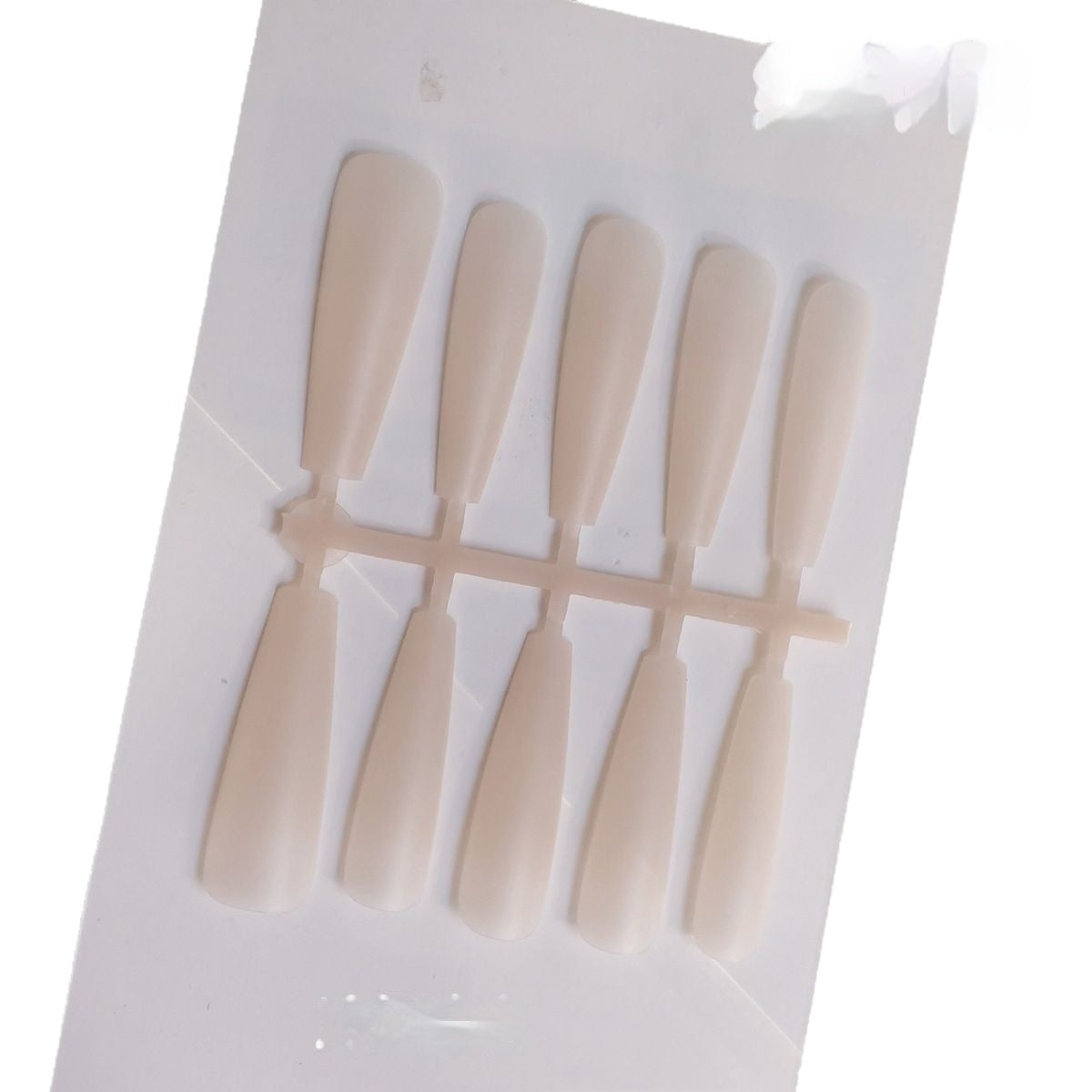 Extra Long Tapered Coffin Frosted DIY Press-On Nail Blanks | No-Buff Ice White