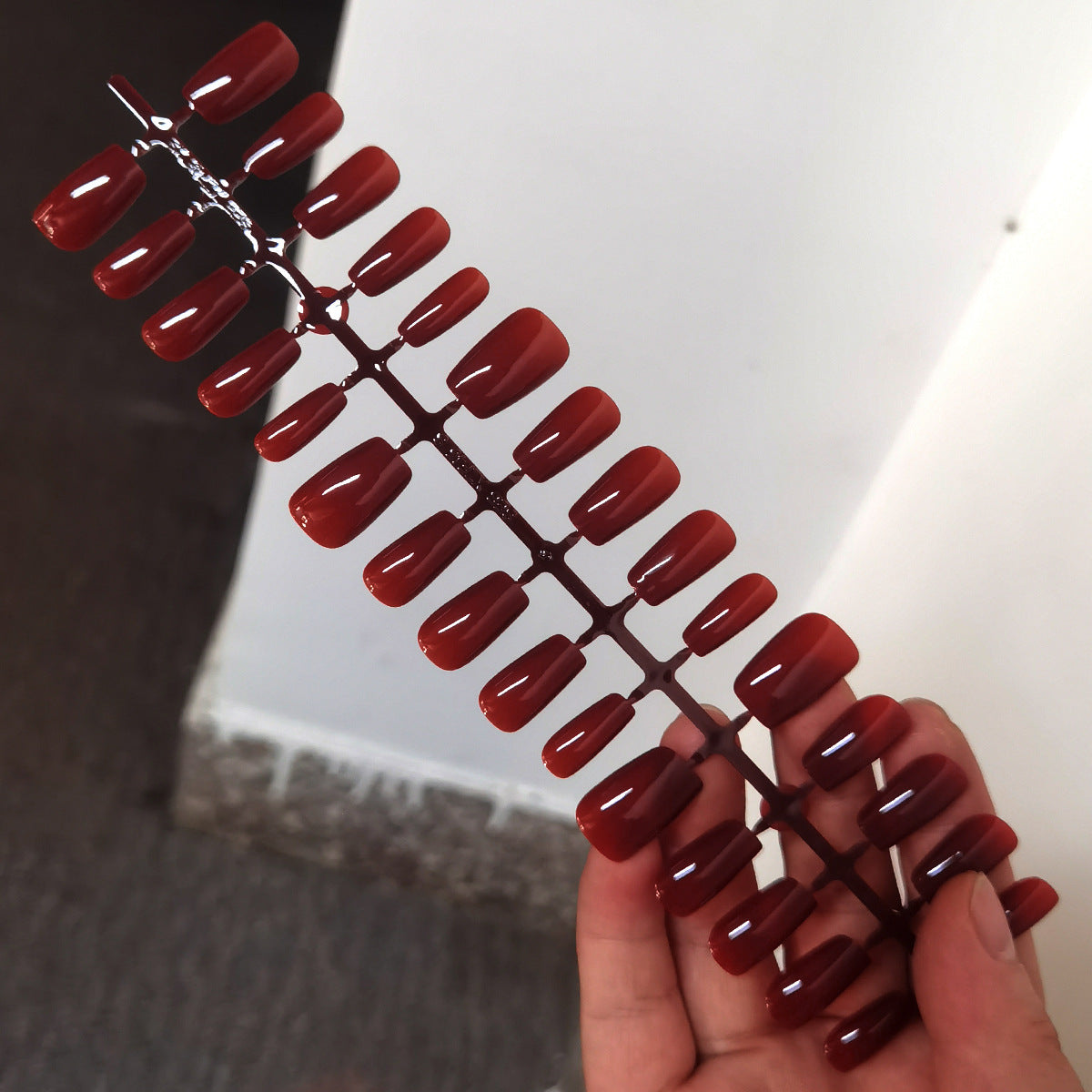 Timeless Burgundy Square Press-On Nails for Holiday & Wedding