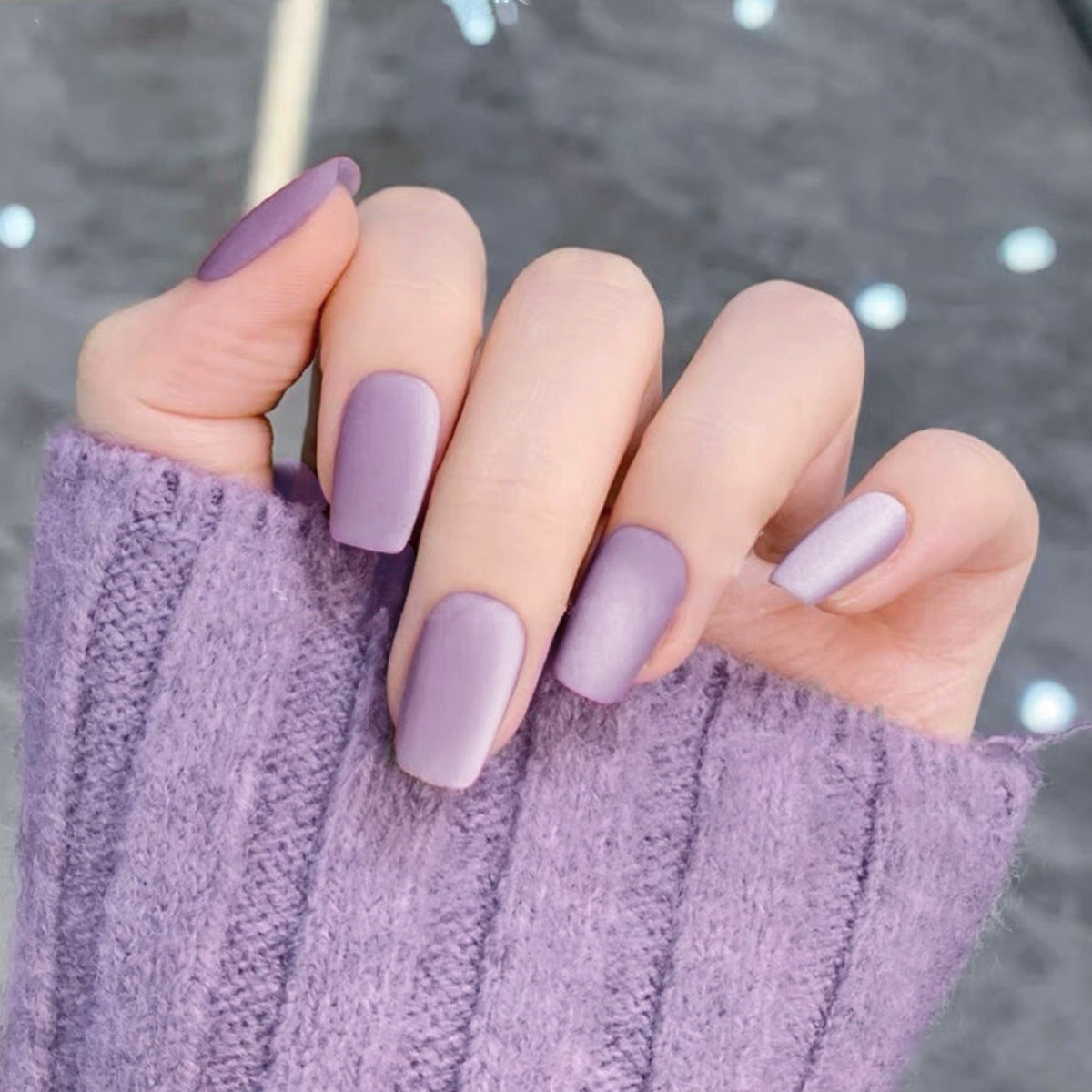 Chic Velvet Matte Cat Eye Short Press-On Nails