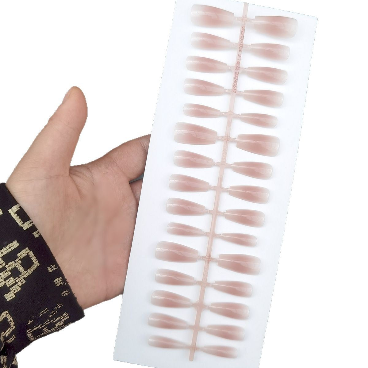 Elegant Dusty Rose Blush Ombre Long Press-On Nails (30 Pieces)