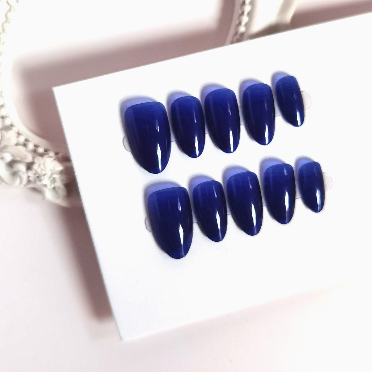 Solid Color Almond Press-On Nails - Reusable & Simple