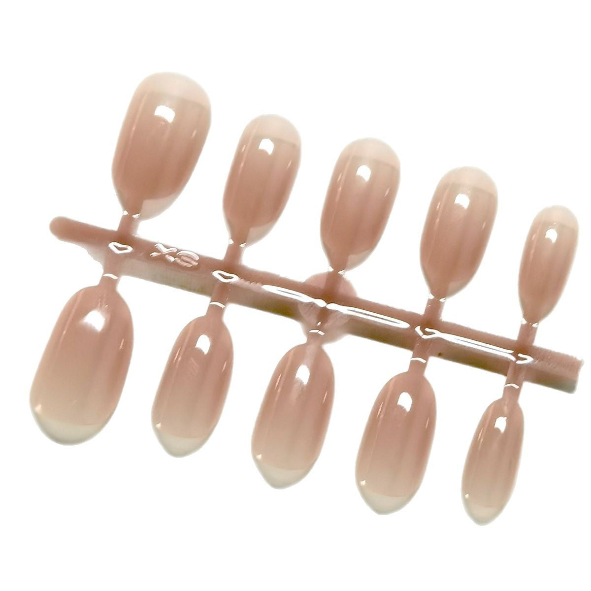 Sheer Milky Nude Glossy Short Oval Press-On Nails | Clean Girl Aesthetic