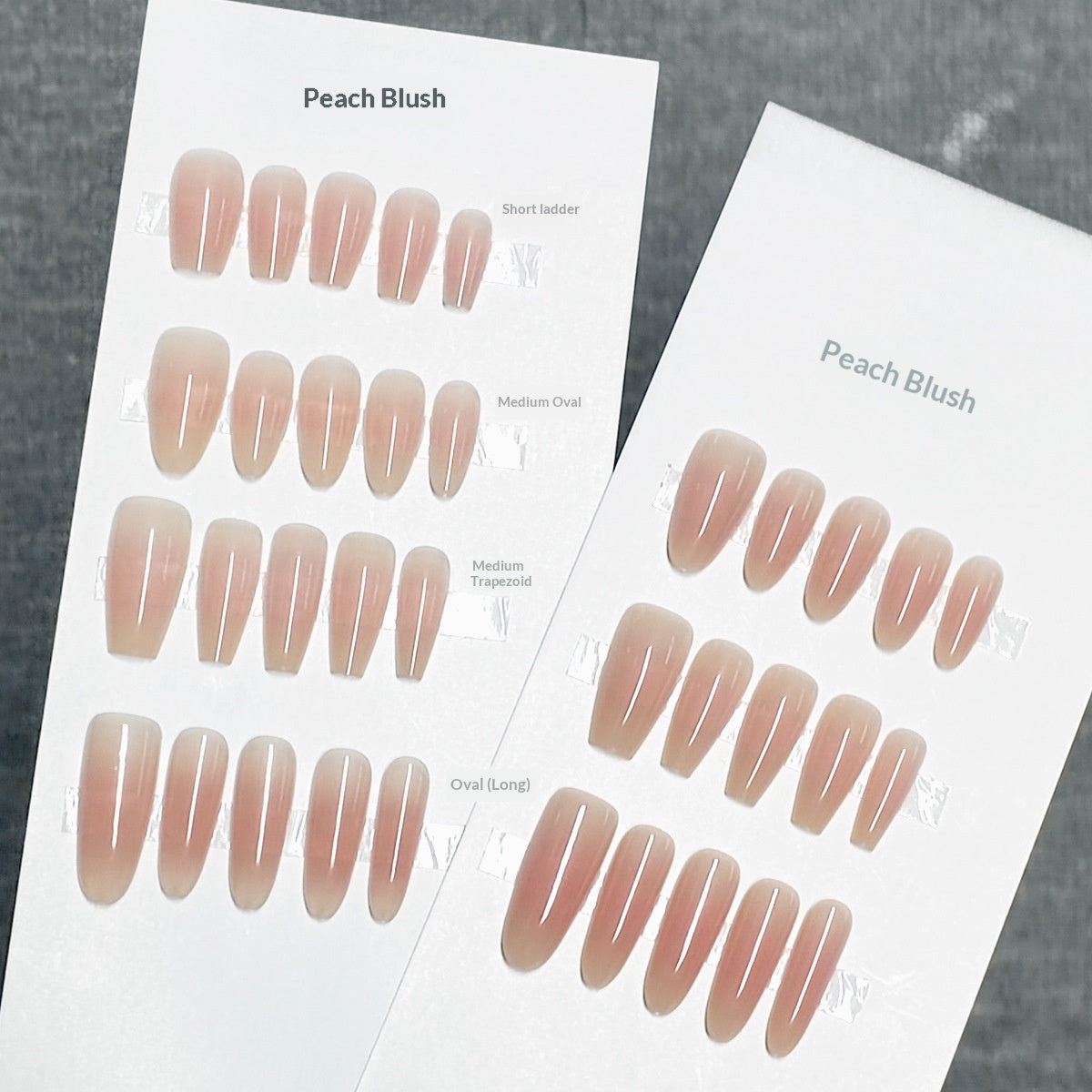 Sheer Nude Peach Blush Ombre Press-On Nails | Medium Coffin