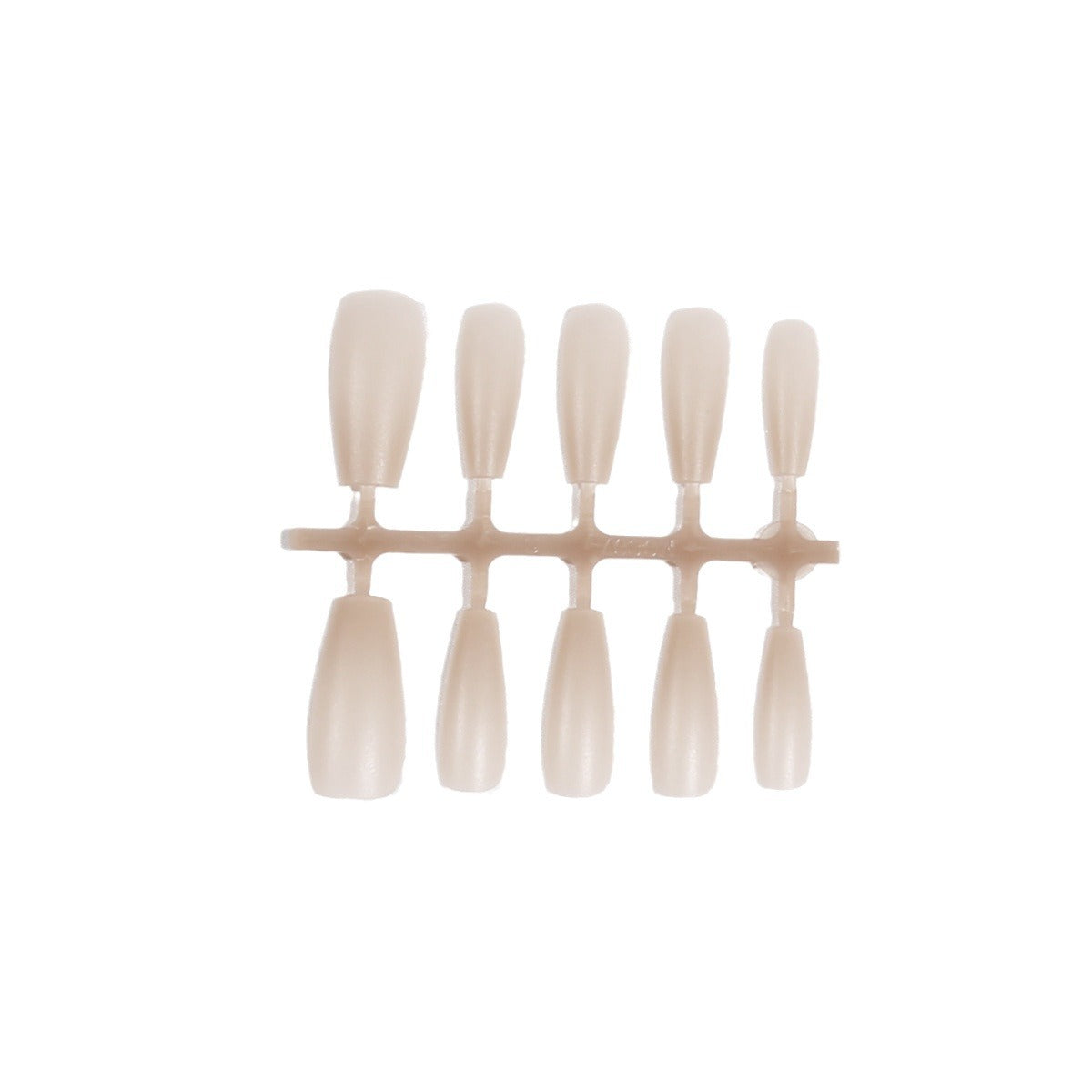 Large L-Size PMMA Matte Nude Press-On Nail Blanks - No Etching Required