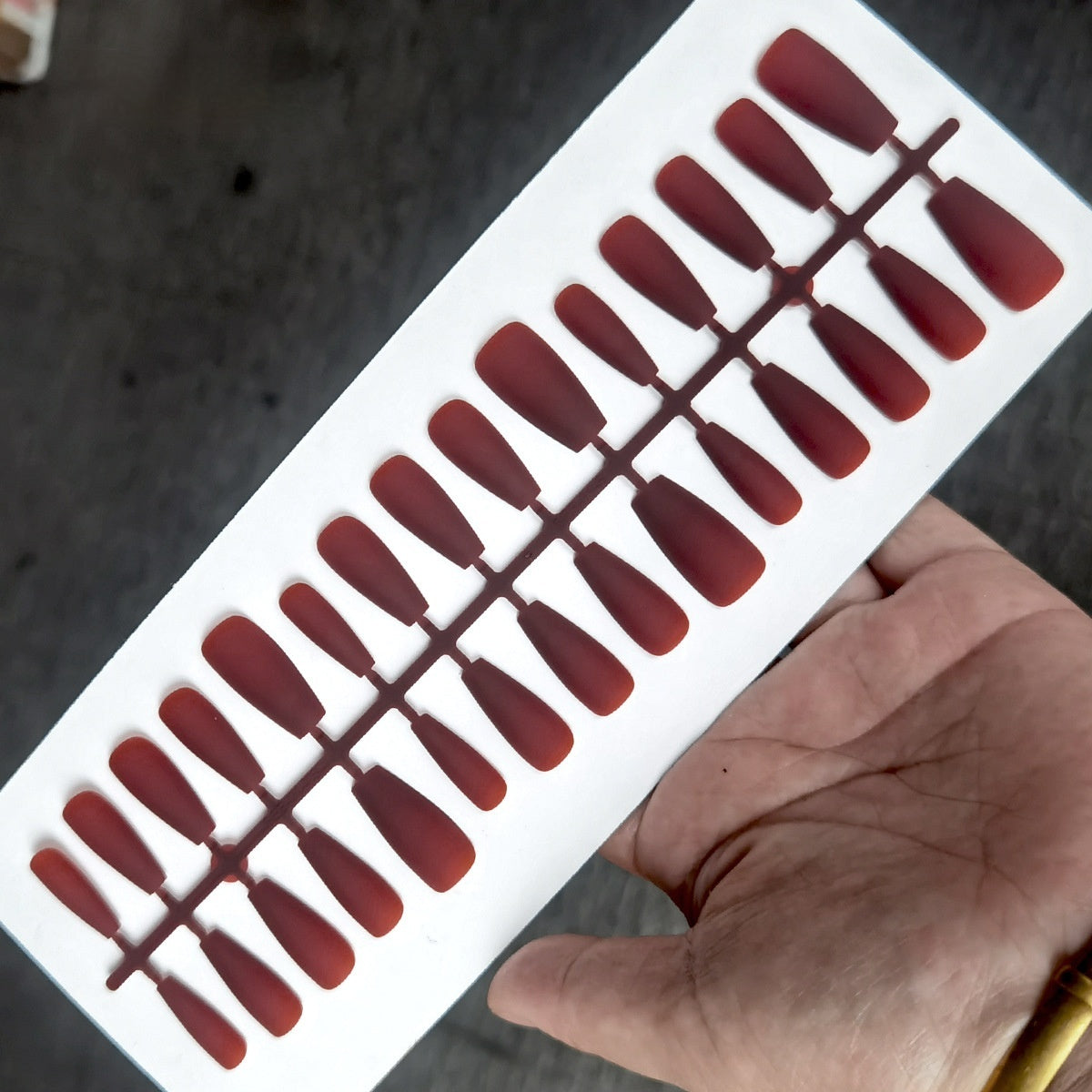 Elegant Matte Velvet Burgundy Press-On Nails