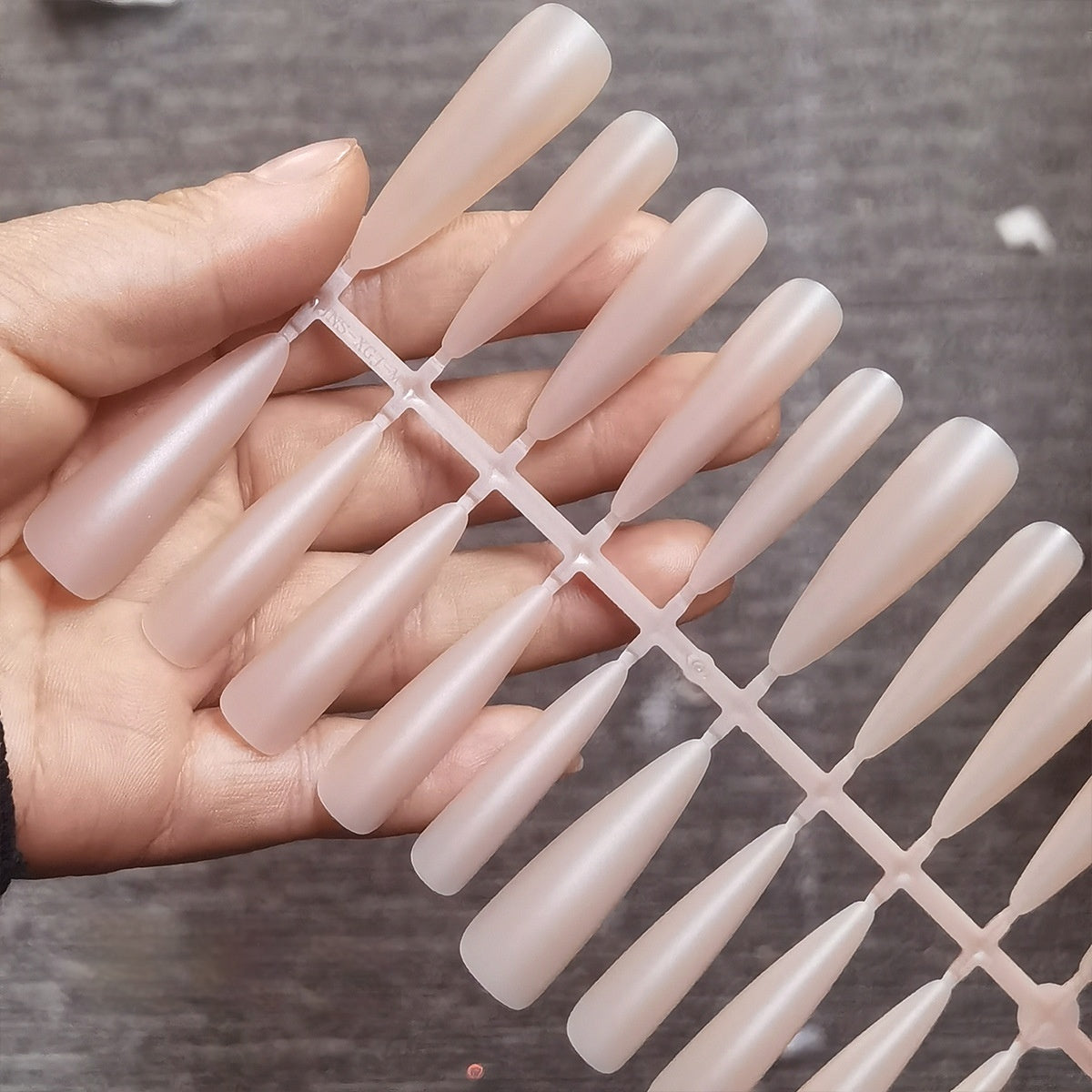 Ultra-Thin Matte Nude Extra Long Tapered Stiletto Press-On Nail Blanks for DIY