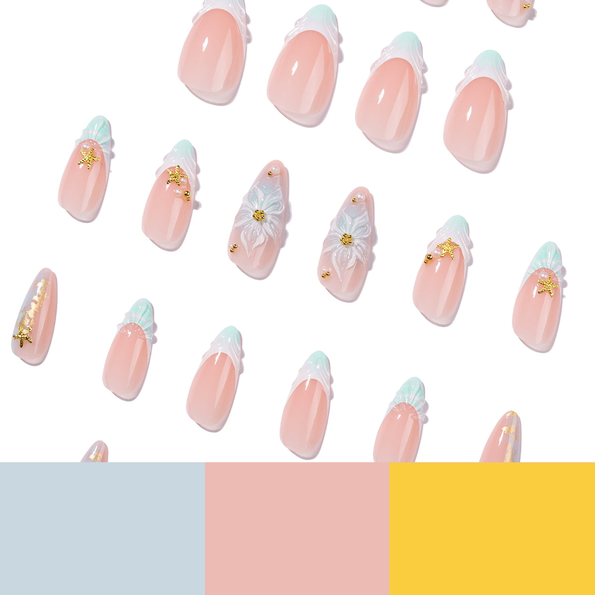 3D Charm Glam Cute Jelly Almond Medium Press On Nails – Image 4