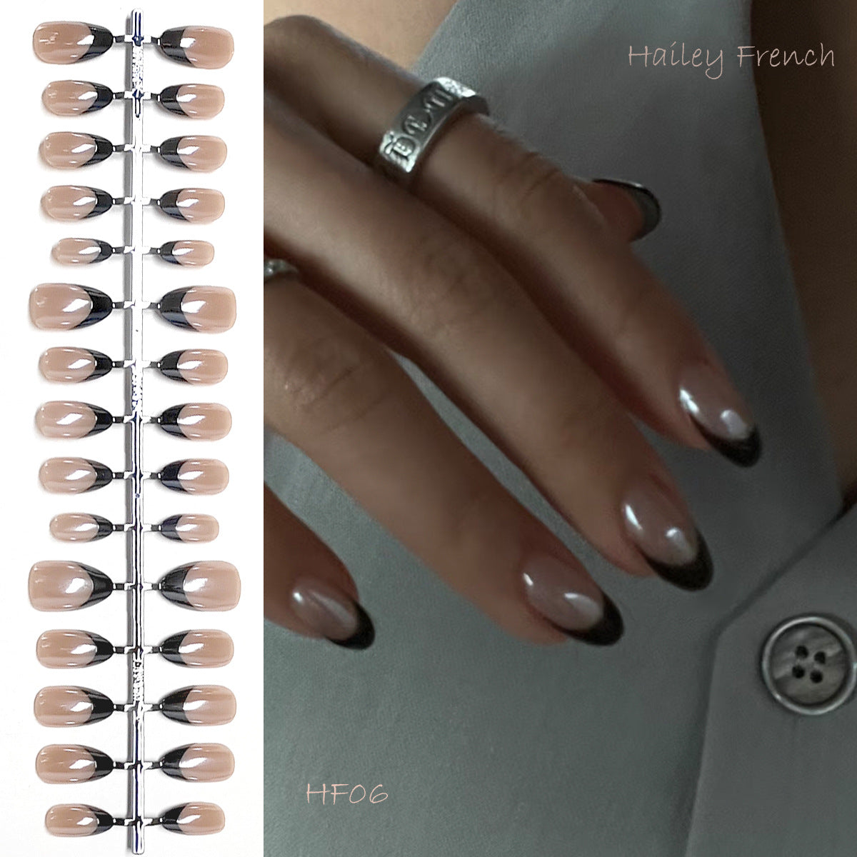 Chic Short Almond Press-On Nails - Classic French & Versatile Colors