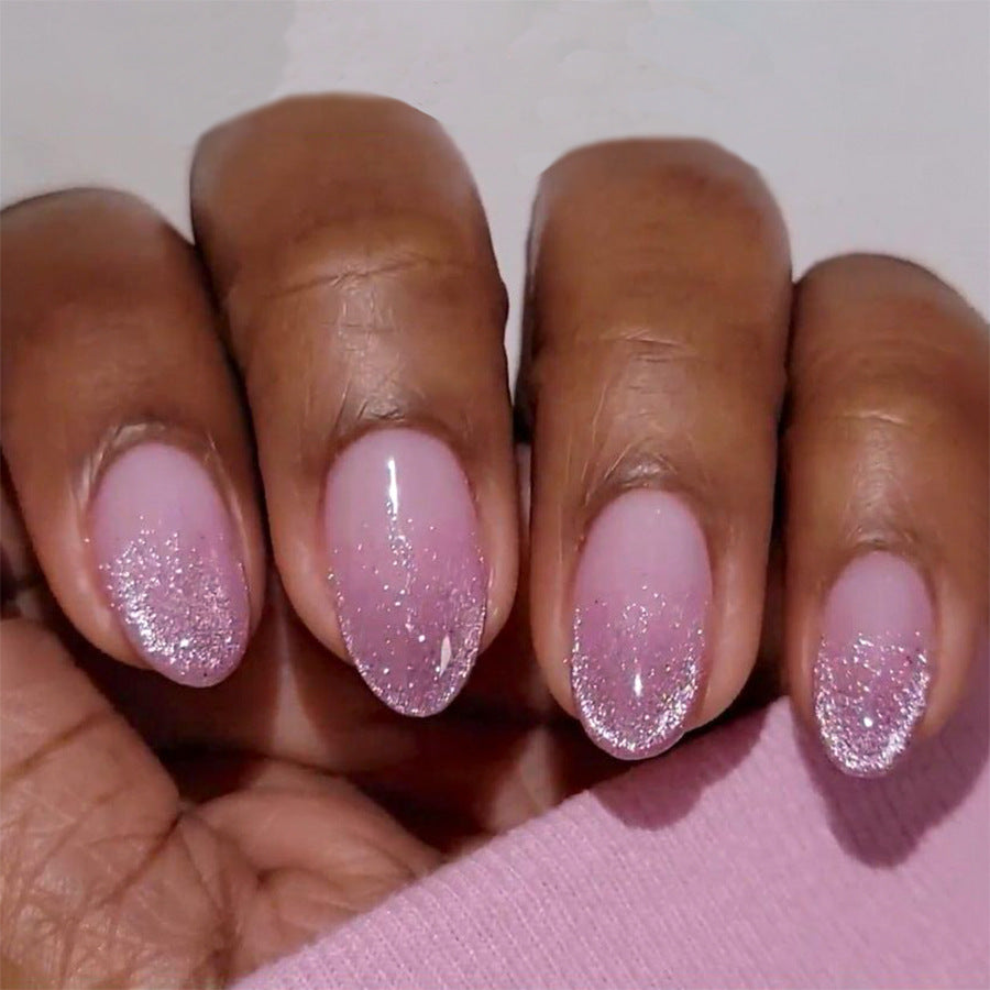 French Minimalist Nude Pink Almond Short Press On Nails – JP3725