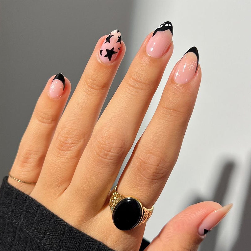 French Minimalist Nude Pink Almond Short Press On Nails – JP3714