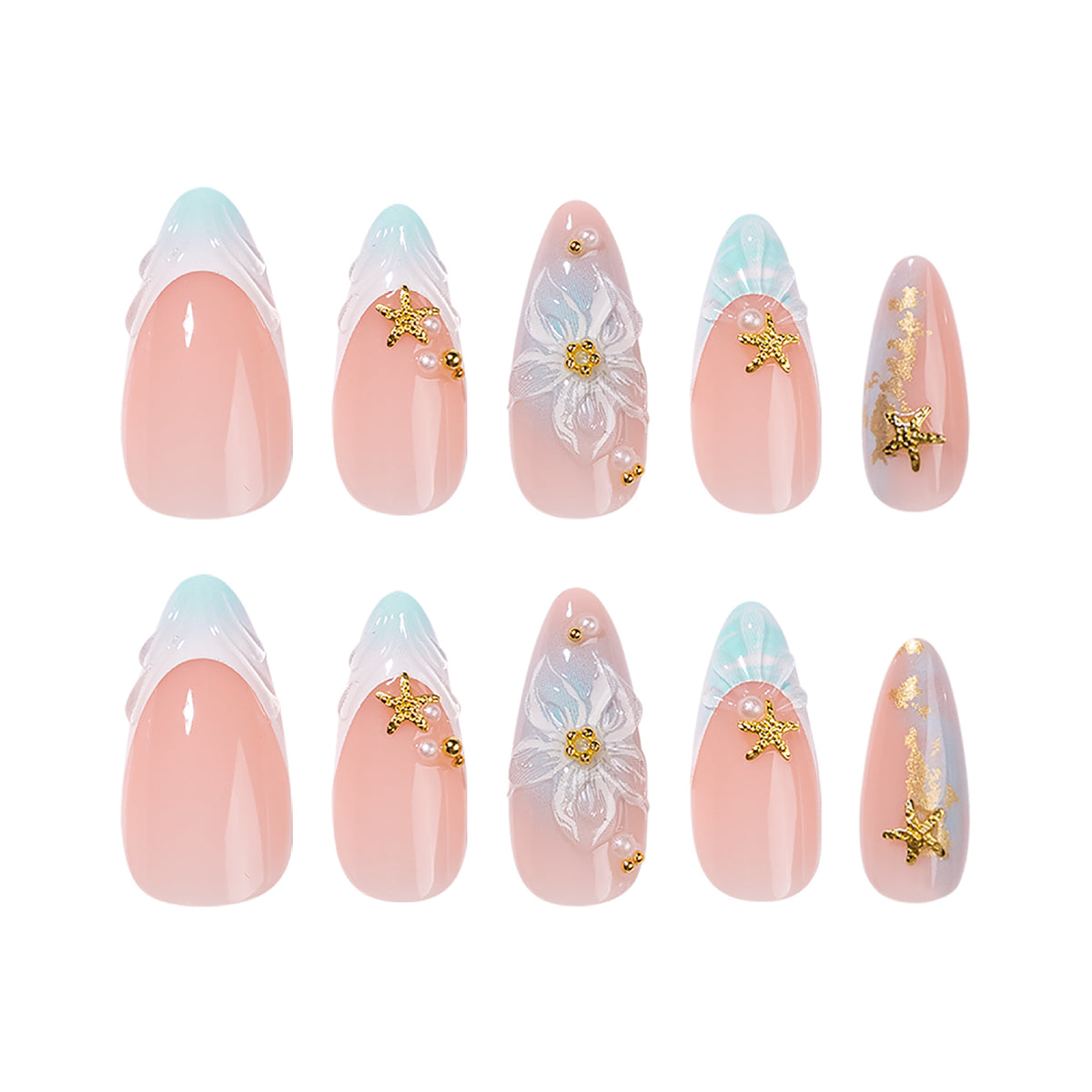 3D Charm Glam Cute Jelly Almond Medium Press On Nails – Image 5