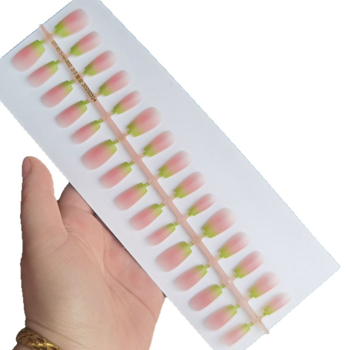Guava Blush Green Gradient Short Square Press-On Nail Tips - DIY Blanks