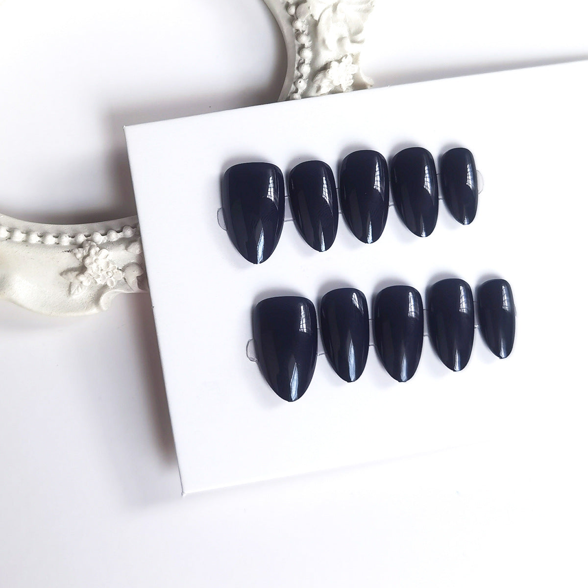 Solid Color Almond Press-On Nails - Reusable & Simple