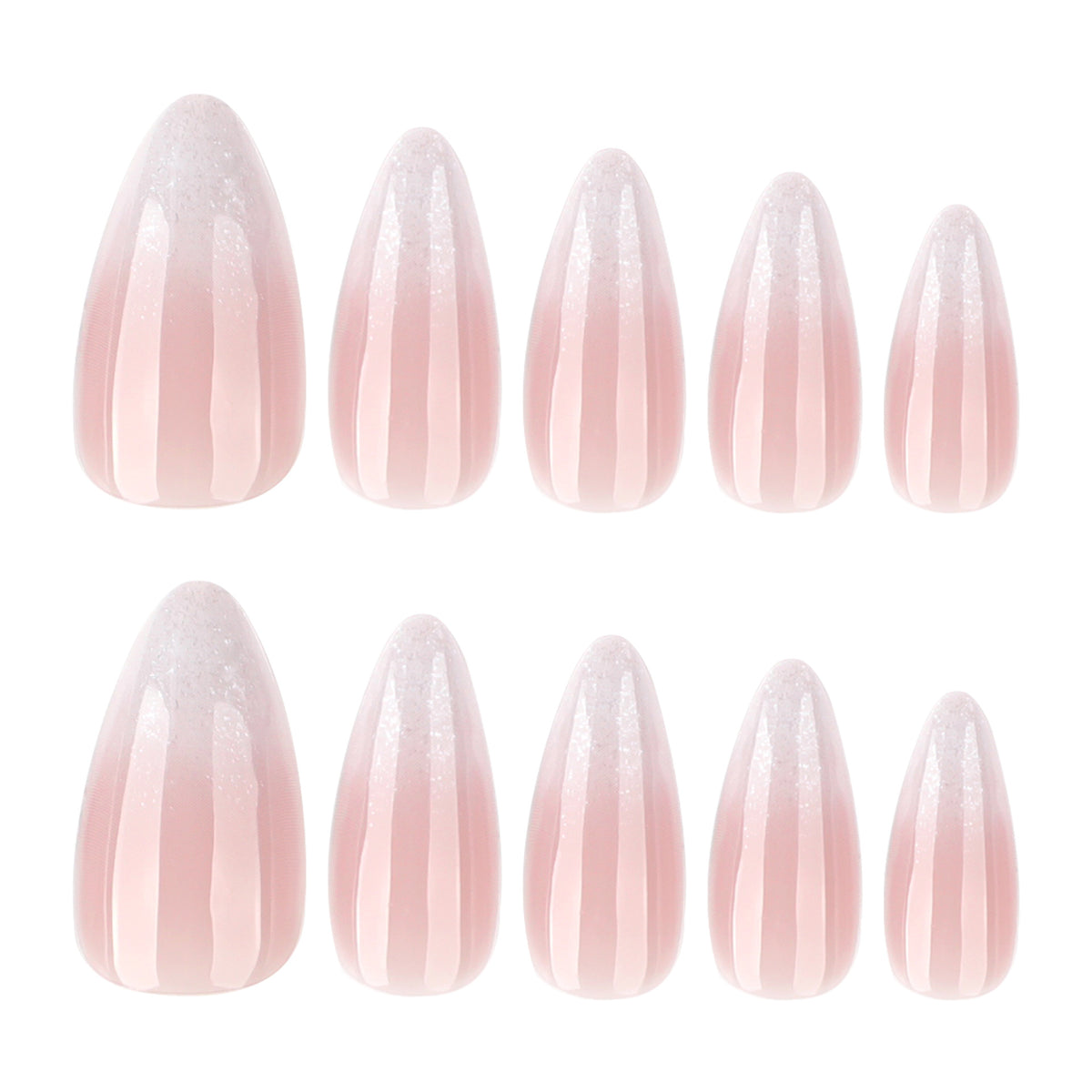 French Cat Eye Ombre Minimalist Almond Medium Press On Nails – Image 5