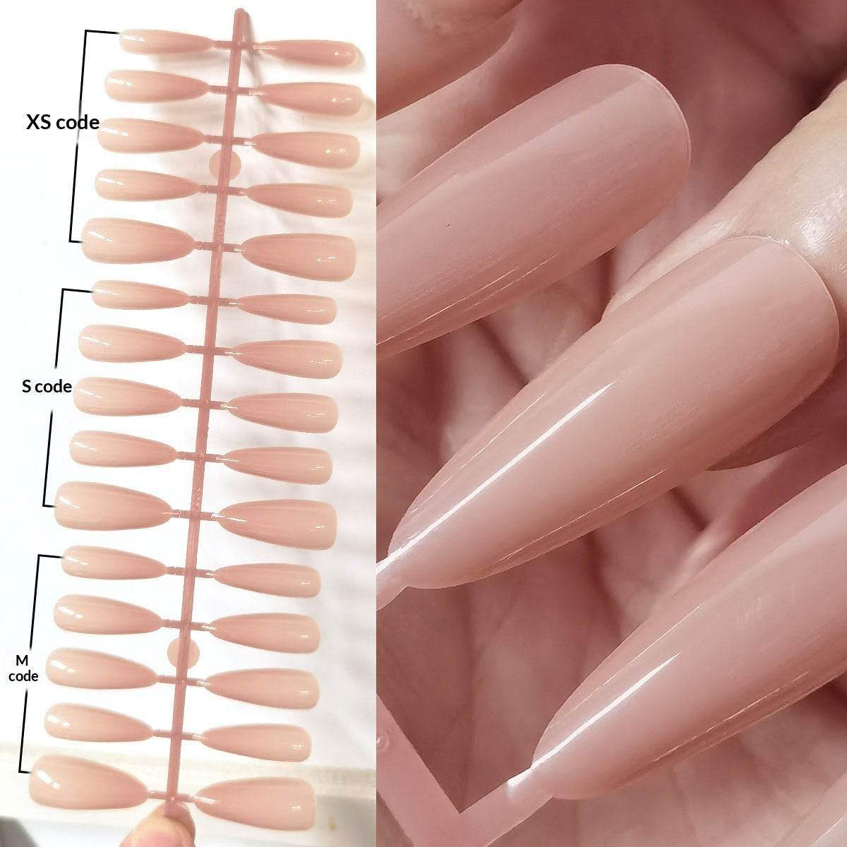 Wholesale Pre-Colored Nude Pink Oval Almond Press-On Nail Tips for DIY Art