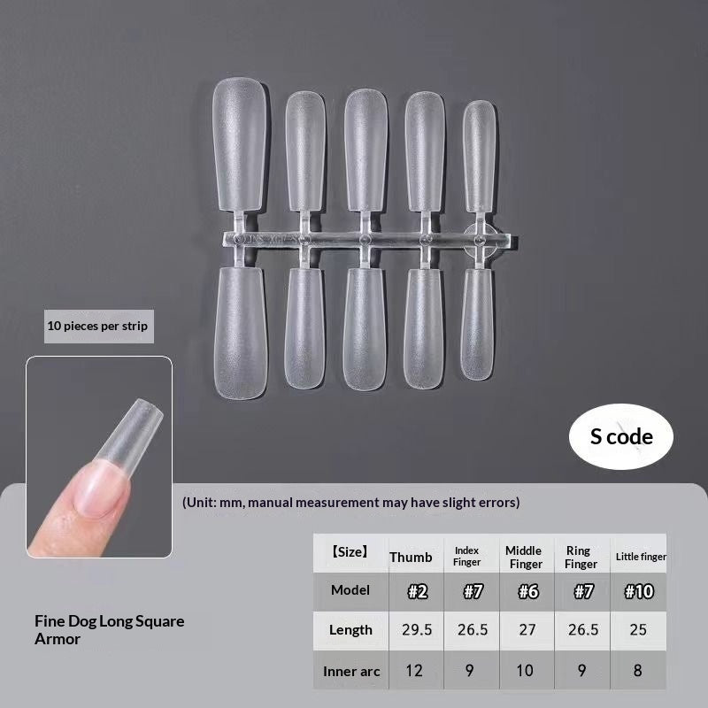 Slim Extra Long Frosted Press-On Nail Tips - Pre-Etched Full Cover Blanks