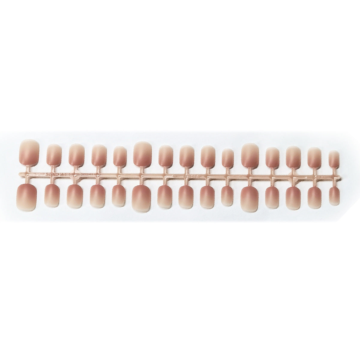 White Peach Oolong Ombre Matte Press-On Nail Tips - 30 Pcs Short Squoval Blanks