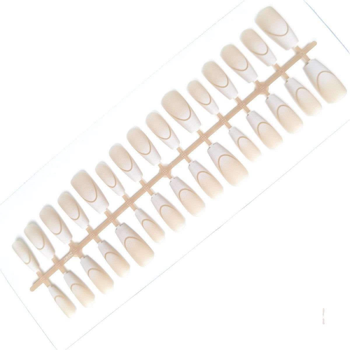 Elegant Velvet Matte Nude Outline French Coffin Press-On Nails