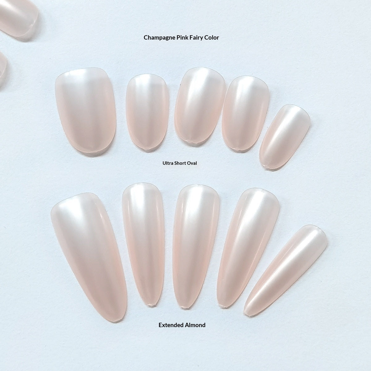 Aurora Pearl Pink Press-On Nails | Gentle Short Oval & Long Almond