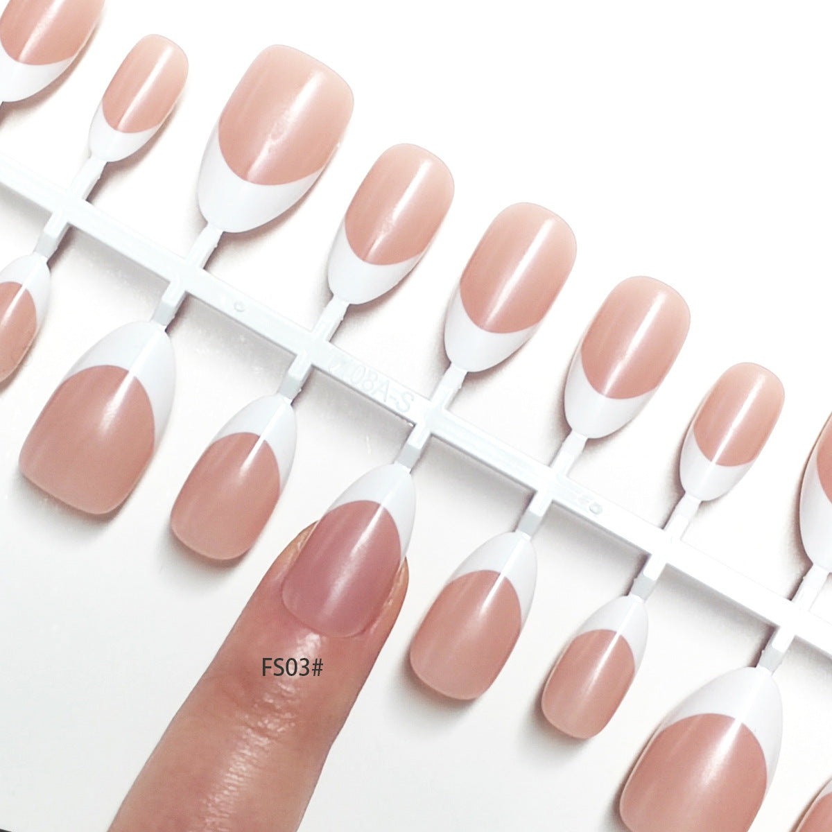 Classic Nude & White French Tip Press-On Nails | Wholesale