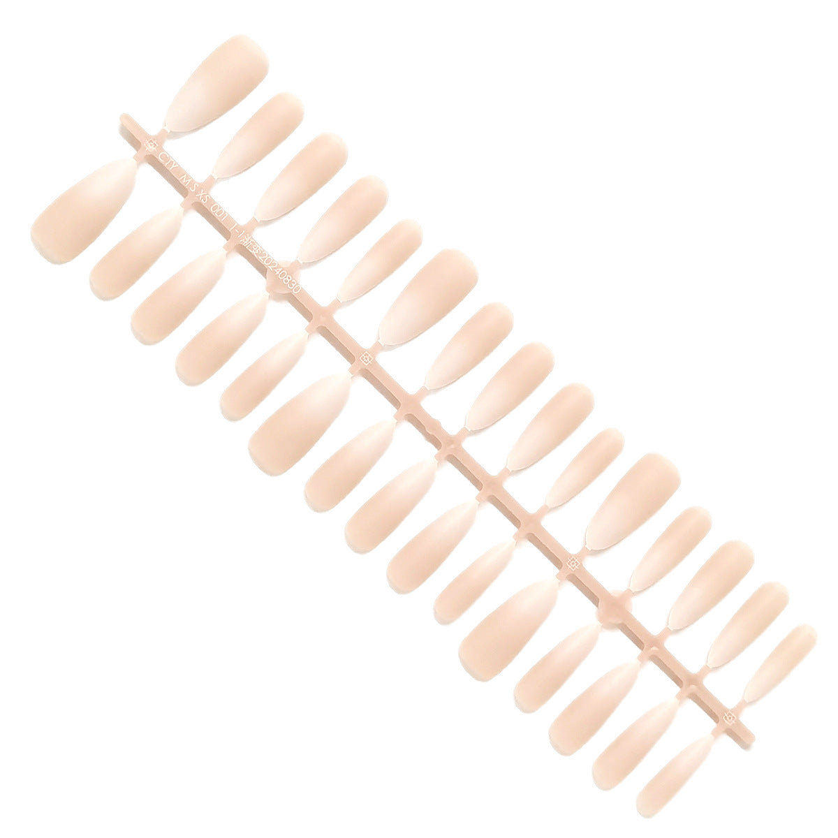 Long Almond Barely There Nude White Ombre Press-On Nails