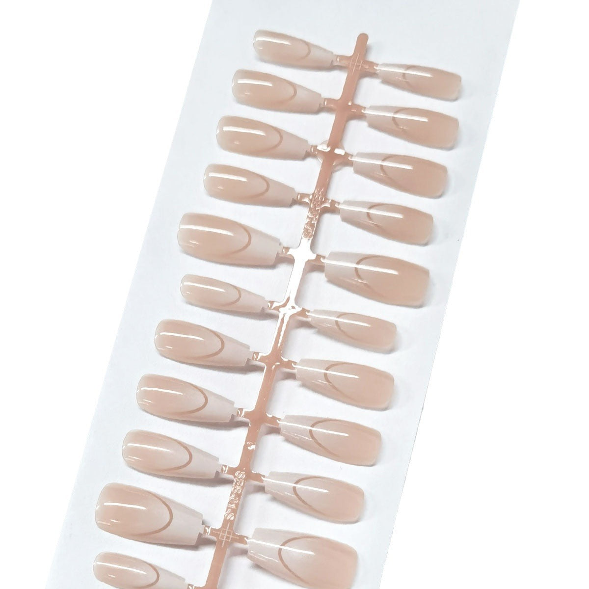 Elegant Nude Abstract French Press-On Nails - Tapered Coffin