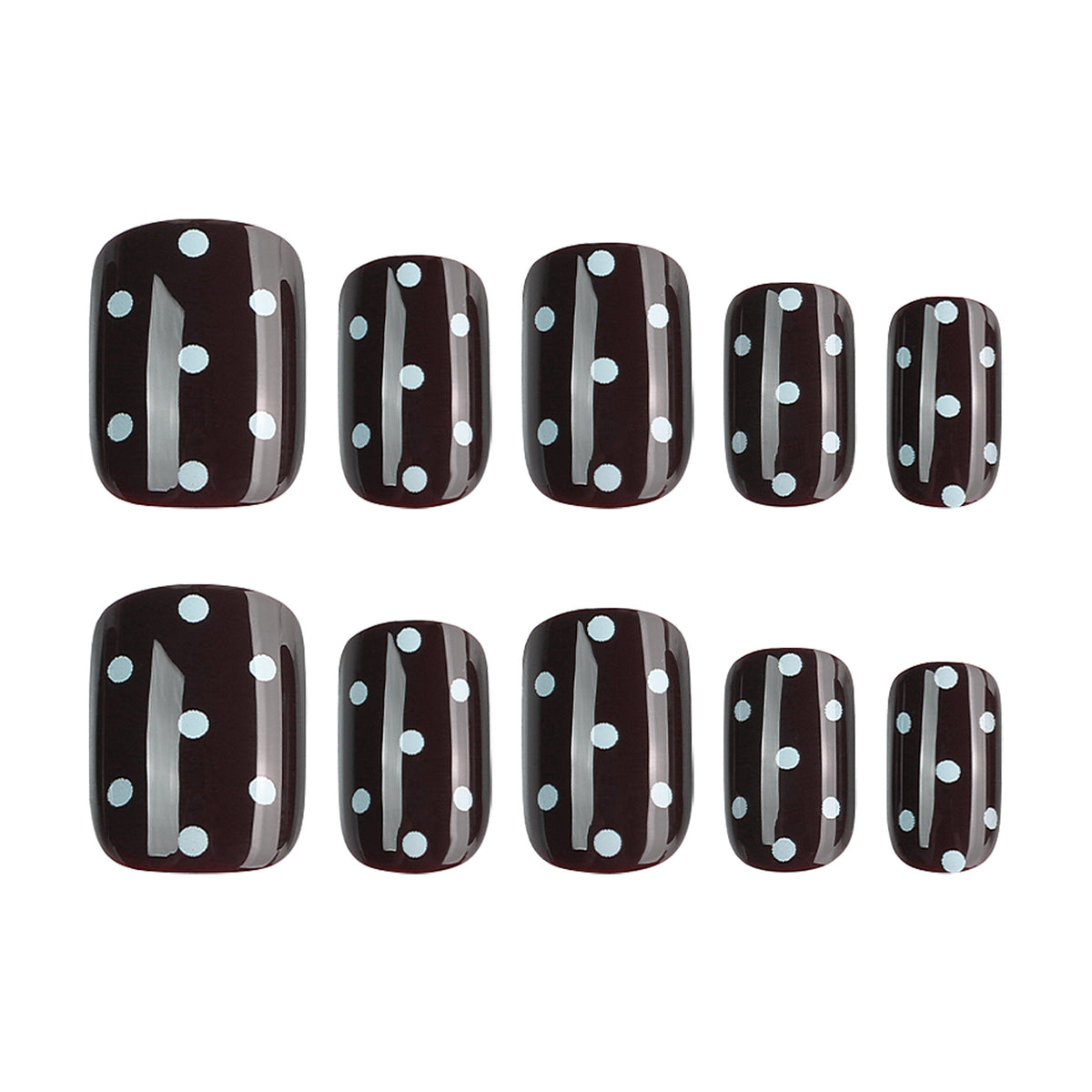 Black White Squoval Short Press On Nails – Image 5