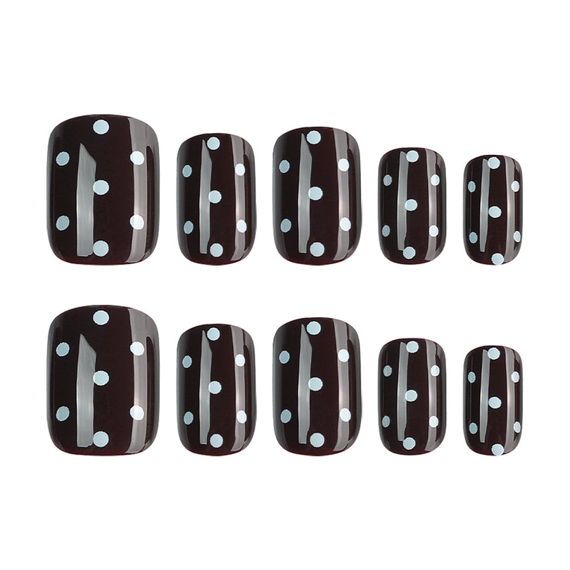Black White Squoval Short Press On Nails – Image 5