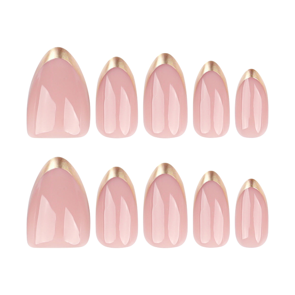French Minimalist Nude Pink Almond Short Press On Nails – Image 5