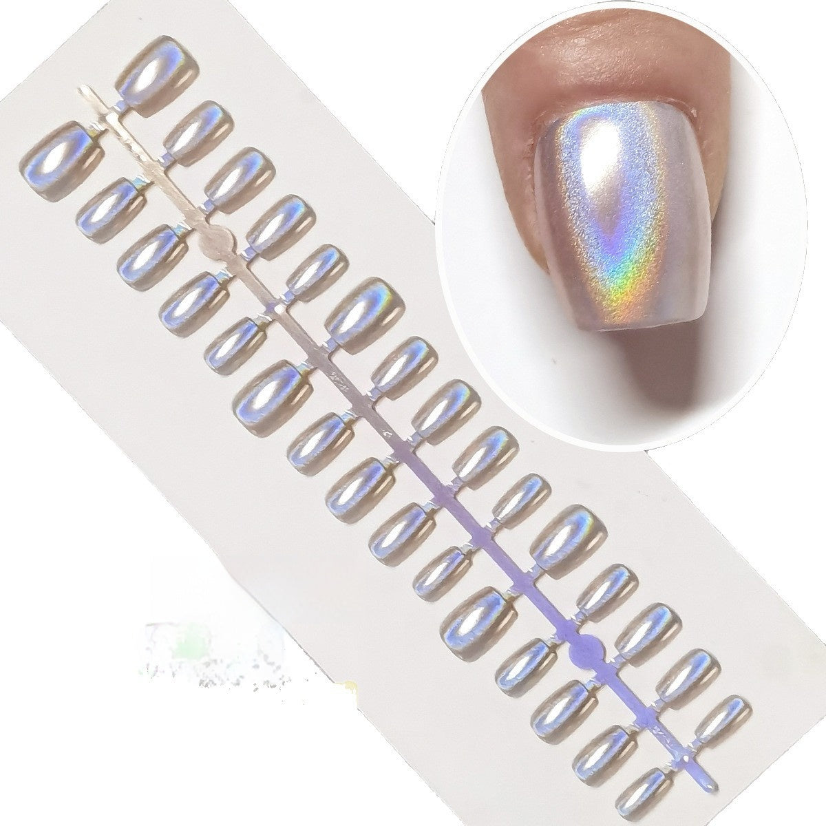 Aurora Iridescent Rainbow Cat Eye Press-On Nails