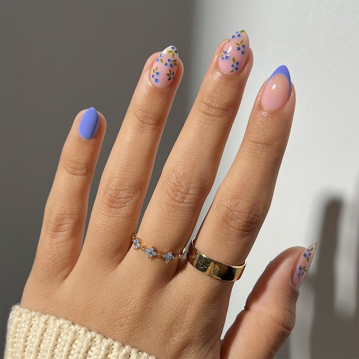 French Minimalist Nude Pink Almond Short Press On Nails – JP3711