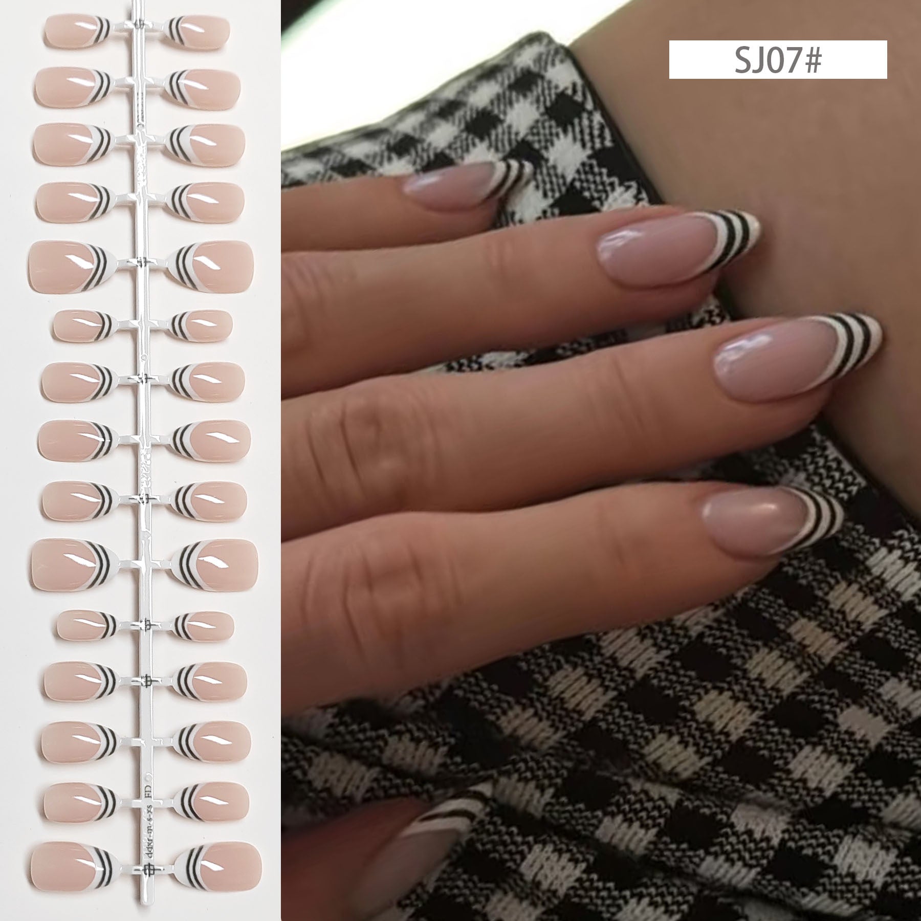 Chic Short Almond Press-On Nails - Classic French & Versatile Colors