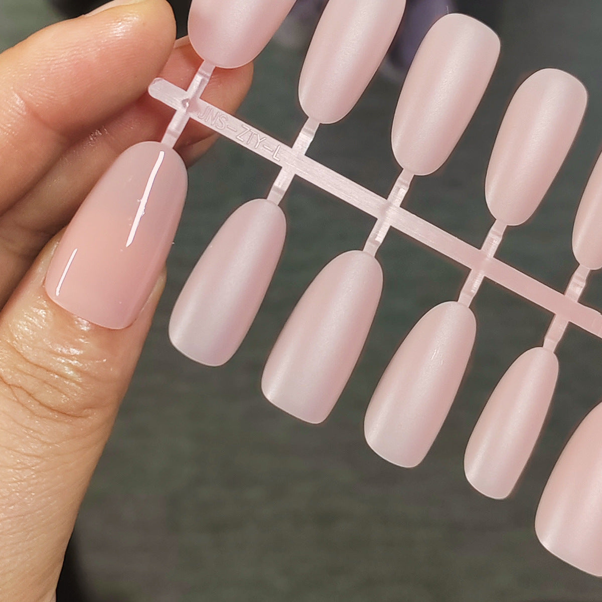Large L-Size PMMA Matte Nude Press-On Nail Blanks - No Etching Required