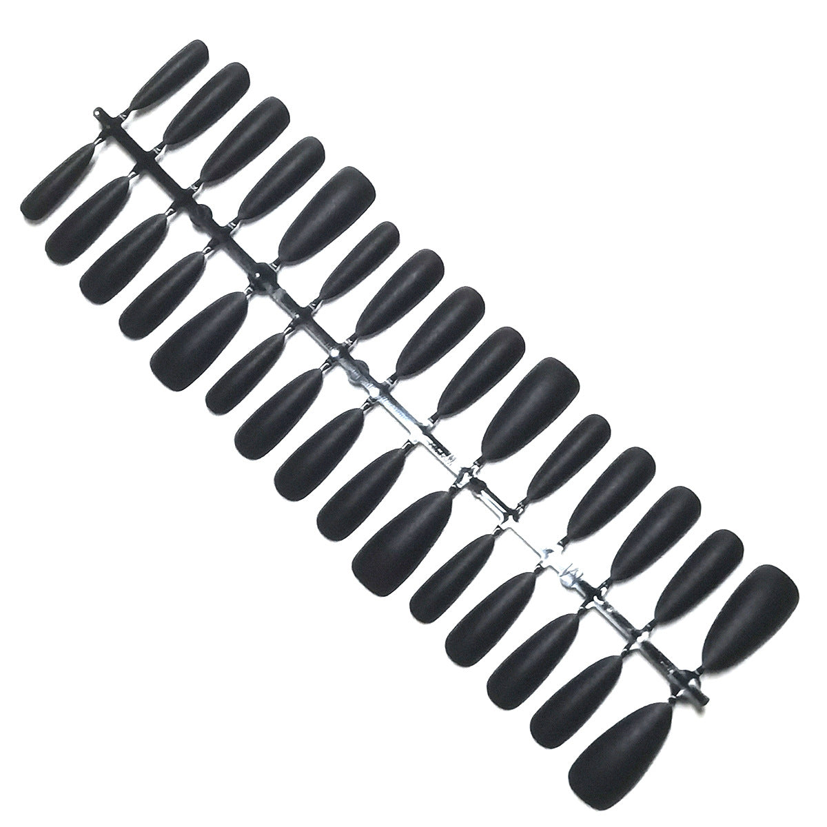 Pure Black Press-On Nail Blanks - Bulk Wholesale for Customization