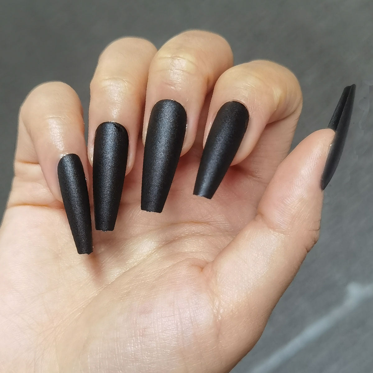 Pure Black Press-On Nail Blanks - Bulk Wholesale for Customization
