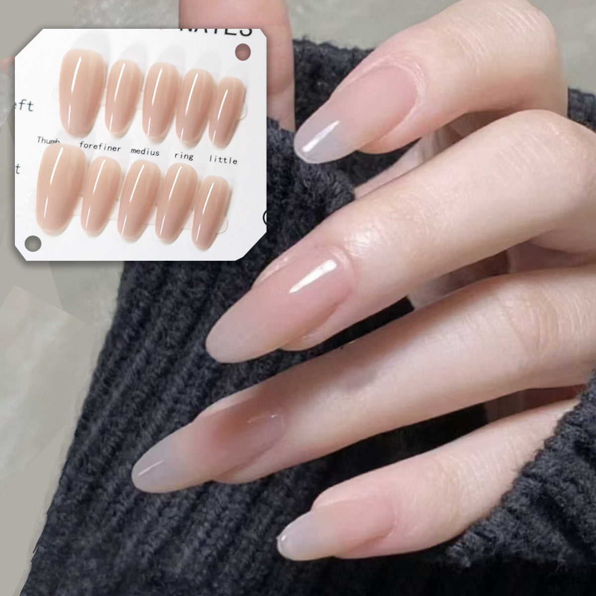 Gentle Blush Ombre & French Tip Press-On Nails | Sheer Nude