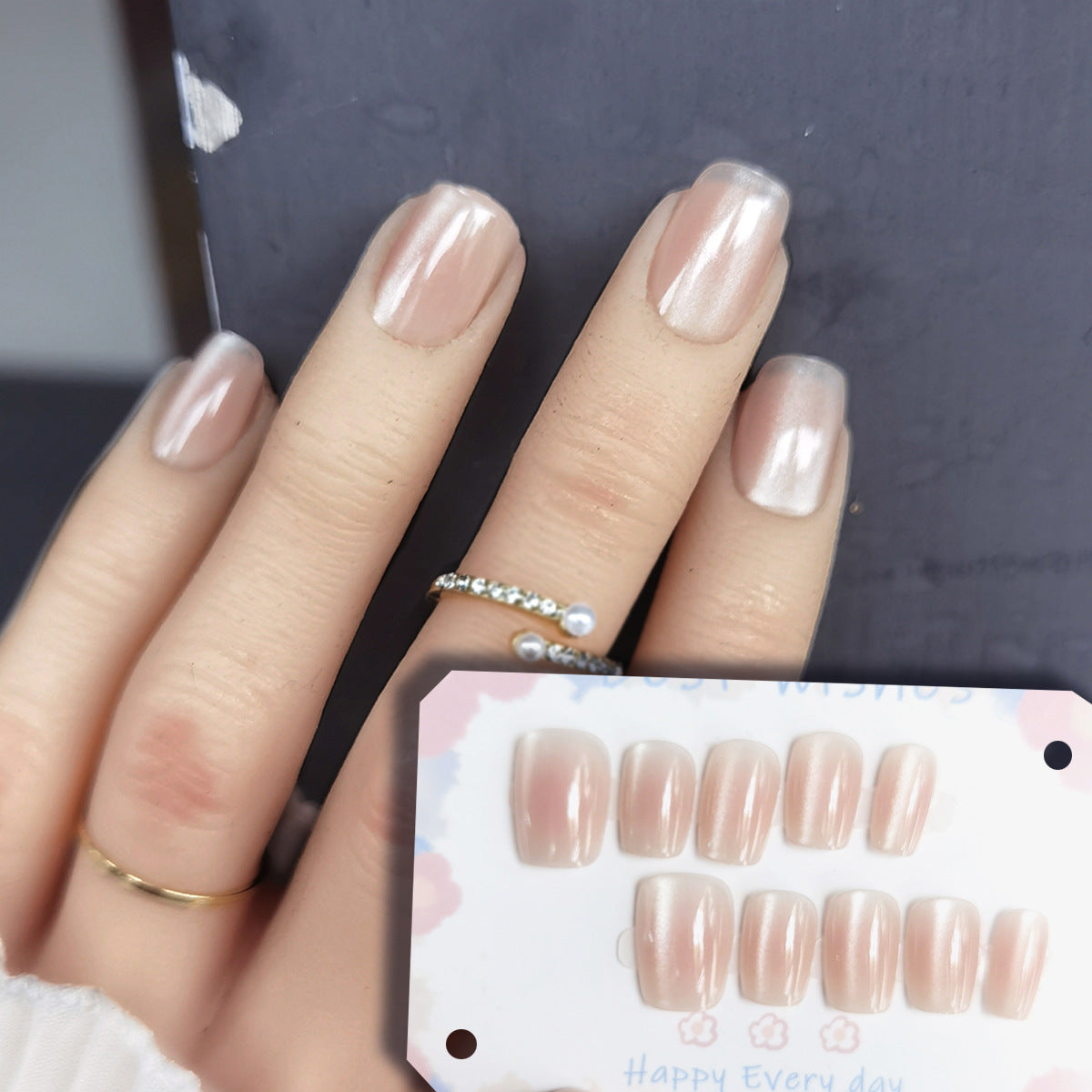 PMMA Short Square Round Pre-Finished Press-On Nails Wholesale Bulk