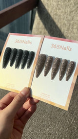 Twilight Dune Press On Nails Cool Brown Shimmer Stiletto| Starry Glitter · Sparkling Series