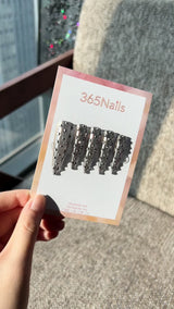 Violet Studded Chrome Press On Nails｜Metallic Silver Stiletto | Starry Glitter · Sparkling Series