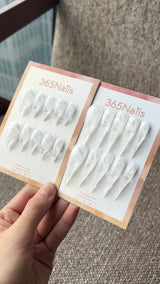 Clouded Milk Glass Dragon Claw Stiletto Press On Nails｜Sheer White Marble｜365Nails Premium Handmade Dragon Nail