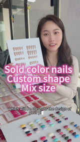Wholesale Solid Color Press-on Nails - Custom Mix & Match (60 Colors x 6 Shapes Available)