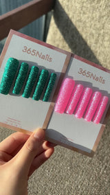Cotton Candy Bubble Press On Nails｜Bright Candy Pink Micro Glitter Square  | Starry Glitter · Sparkling Series