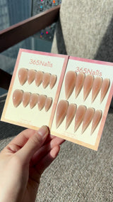 Honey Nude Dragon Claw Stiletto Almond Nude Handmade Dragon Nails