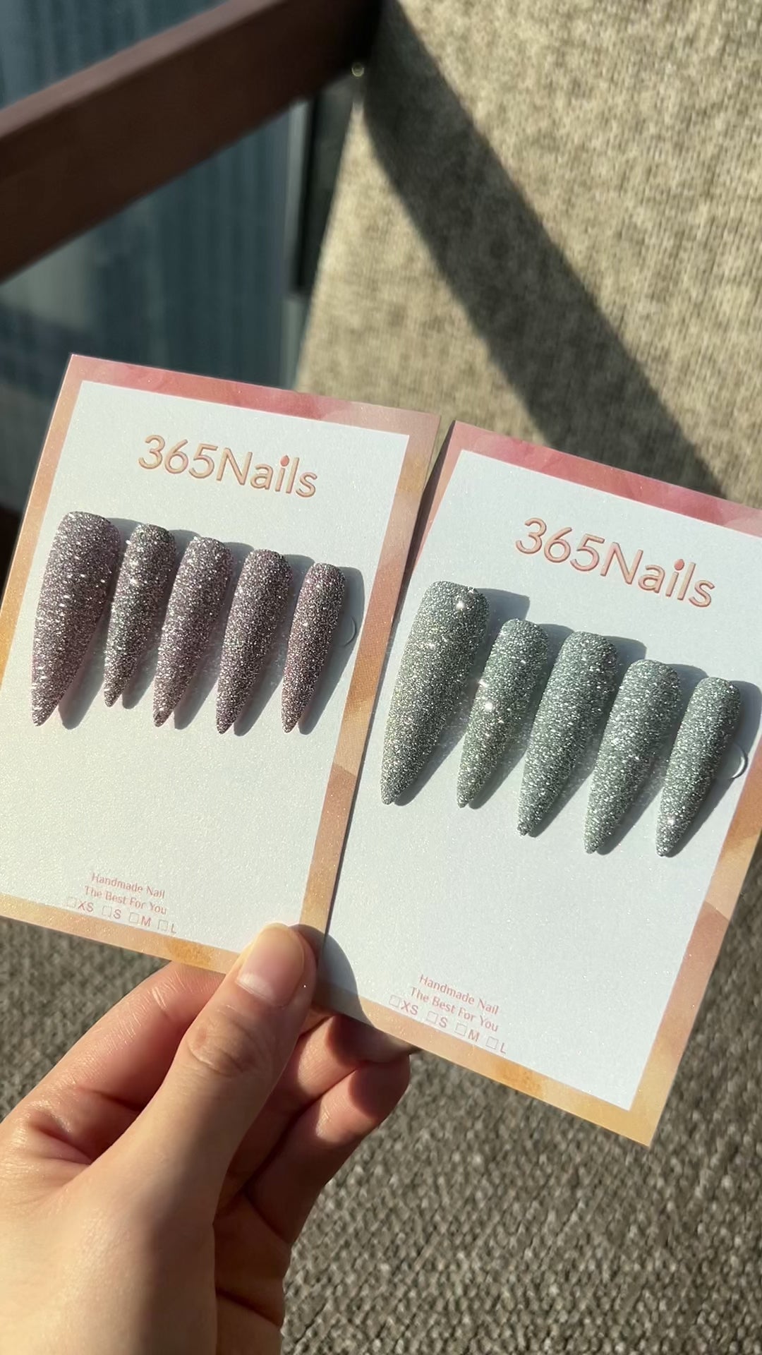 Load video: Stardust Mist Press On Nails｜Silver Grey Fine Glitter Stiletto | Starry Glitter · Sparkling Series