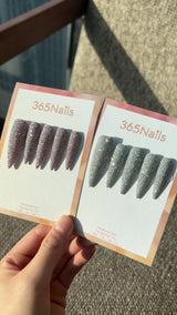Stardust Mist Press On Nails｜Silver Grey Fine Glitter Stiletto | Starry Glitter · Sparkling Series