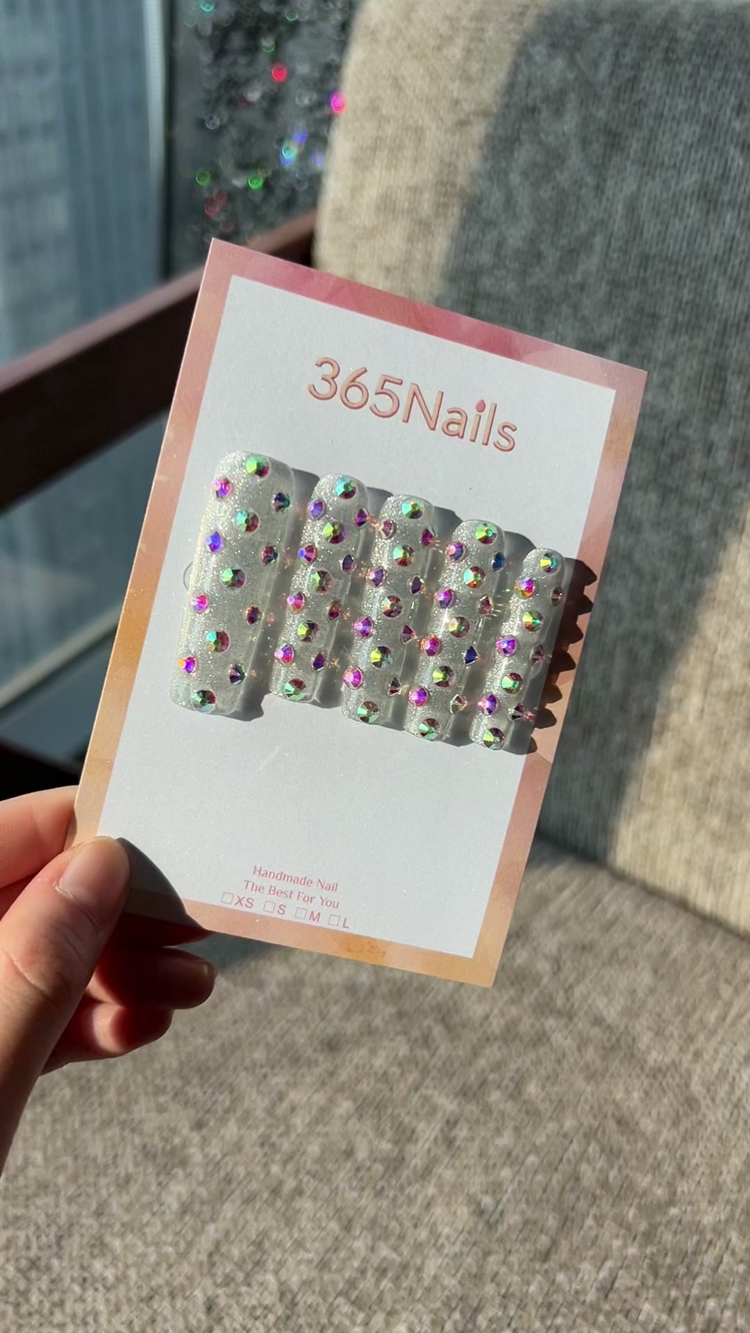 Cargar vídeo: Galaxy Crystal Armor Press On Nails｜Icy Silver Long Square | Crystal Armor Series